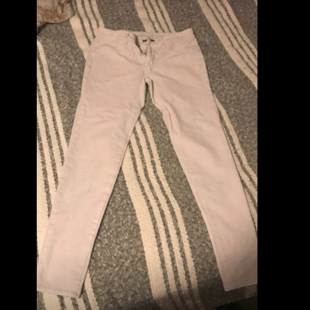 White corduroy jeggings